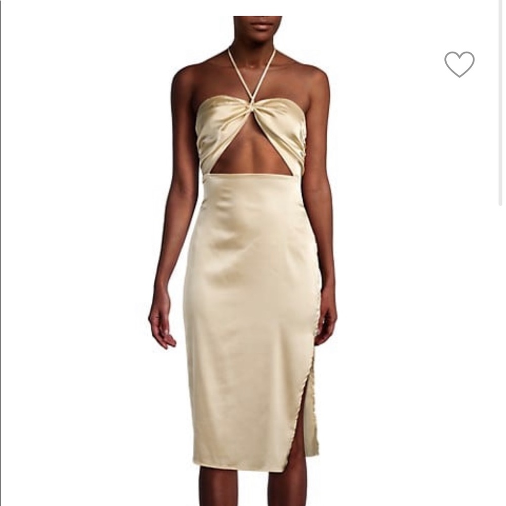 WeWoreWhat Halter Dress in TAUPE w/ tags